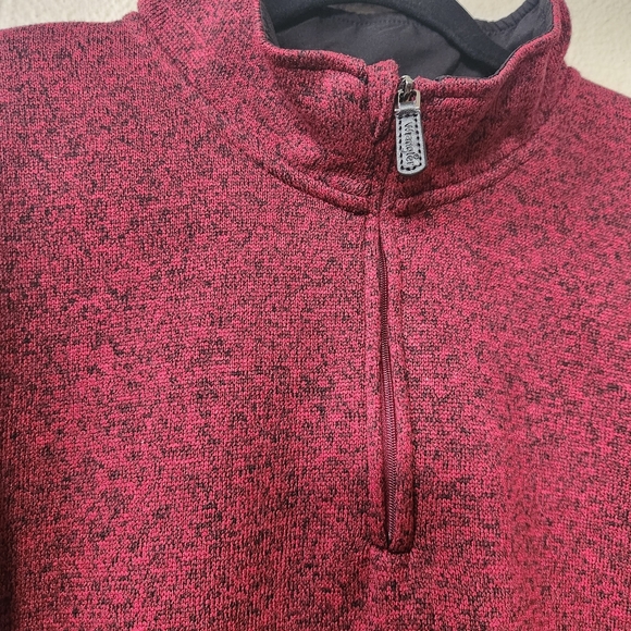 Wrangler Authentics Men's 1/4 Zip Marled Knit Pullover Sweater in Burgundy Red - Picture 4 of 6